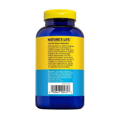Nature's Life, Calcium Magnesium Zinc Mineral Complex, 1000/600/15 mg, 250 Caps Nature's Life