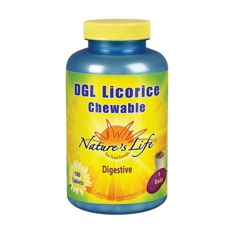 Nature's Life, DGL Licorice Chewable, 380 mg, Mocha 100 chews Nature's Life