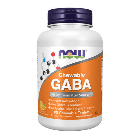 Now Foods, GABA, 250 mg, Orange Flavour 90 chewables Now Foods