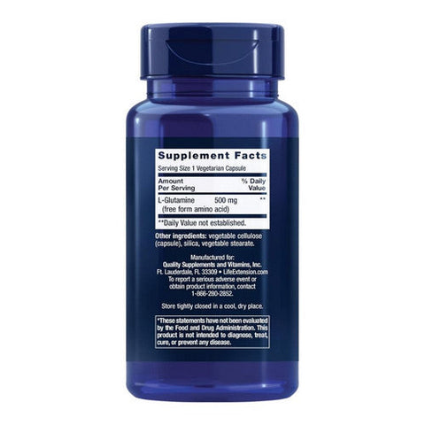 Life Extension, L-Glutamine, 500 Mg, 100 Veg Capsules Life Extension