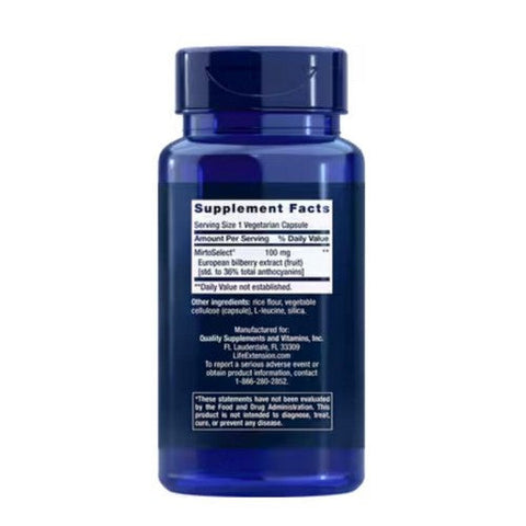 Life Extension, Standardized European Bilberry Extract, 100 Mg, 90 Veg Caps Life Extension
