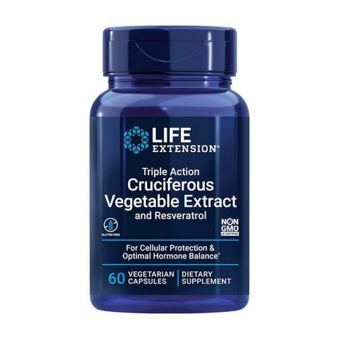 Life Extension, Triple Action Cruciferous Vegetable Extract And Resveratrol, 60 Veg Caps Life Extension