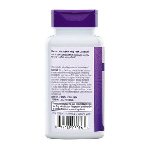 Natrol, Melatonin Fast Dissolve Strawberry, 3 mg, 90 tabs Natrol