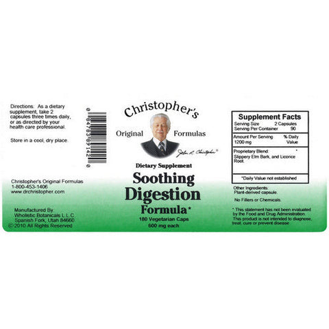 Dr. Christophers Formulas, Soothing Digestion Formula, 180 caps Dr. Christophers Formulas
