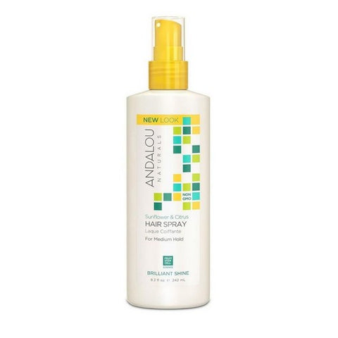 Andalou Naturals, Hair Spray Brilliant Shine For Medium Hold Sunflower And Citrus, 8.2 Oz Andalou Naturals