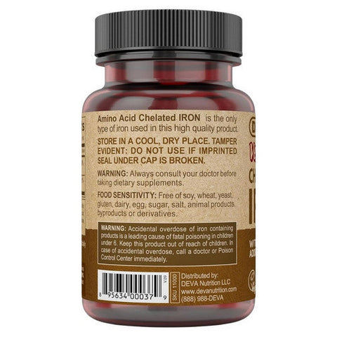 Deva Nutrition, Vegan Chelated Iron, 90 TAB Deva Nutrition