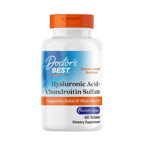 Doctors Best, Hyaluronic Acid + Chondroitin Sulfate With BioCell Collagen, 60 Tablets Doctors Best
