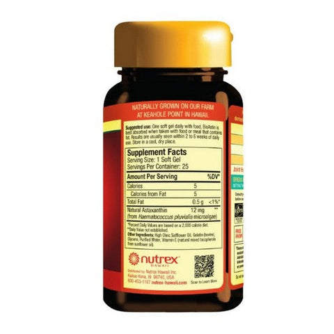 Nutrex Hawaii, Bioastin Hawaiian Astaxanthin, 12 Mg, 25 Softgels Nutrex Hawaii