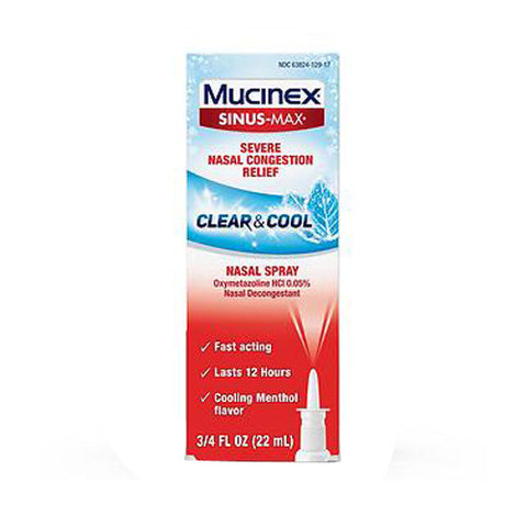 Mucinex, Sinus Max Severe Nasal Congestion Relief Nasal Spray Clear And Cool, 0.75 Oz Mucinex