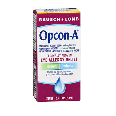 Bausch + Lomb, Opcon-A Antihistamine And Redness Reliever Eye Drops, 0.5 Oz Bausch + Lomb