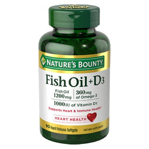 Nature's Bounty, Nature's Bounty Omega 3 Plus D3 Fish Oil, 90 caps Nature's Bounty