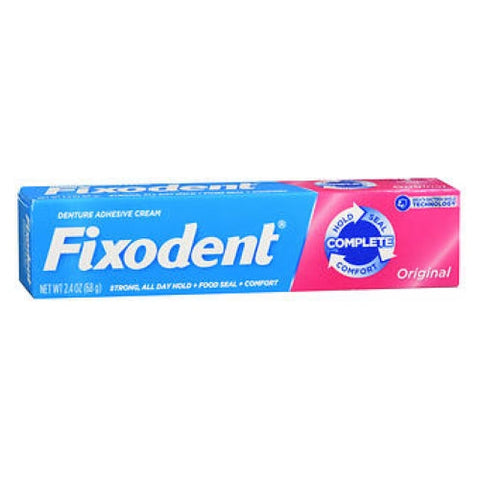 Fixodent, Complete Denture Adhesive Cream Original, 2.4 Oz Fixodent