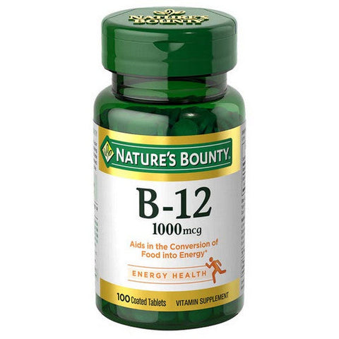 Nature's Bounty, Vitamin B-12 Coated, 1000 Mcg, 100 Tabs Nature's Bounty