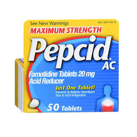 Pepcid, Ac Famotidine Acid Reducer Tablets Maximum Strength, 20 Mg, 50 Tabs Pepcid