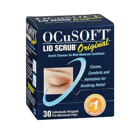 Ocusoft, Lid Scrub Eyelid Cleanser Pre-Moistened Pads Original Formula, Box Of 1 Ocusoft