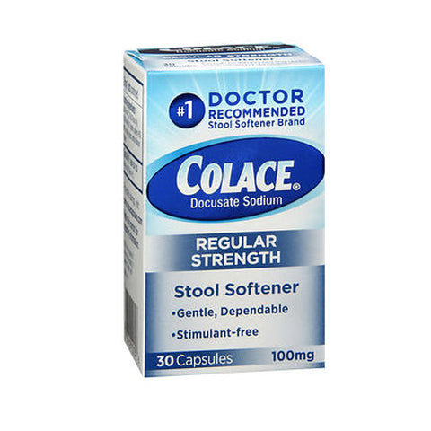 Colace, Docusate Sodium Stool Softener Laxative Capsules, 100 mg, Box Of 30 Colace