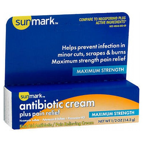 Sunmark, Antibiotic Cream Plus Pain Relief, 0.5 Oz Sunmark