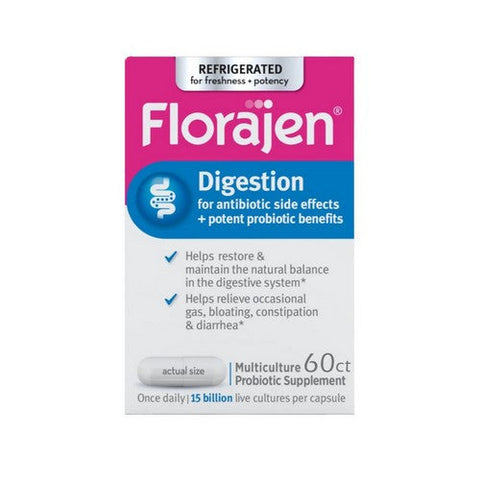 Florajen, Digestion Multiculture Probiotic, 60 caps Florajen