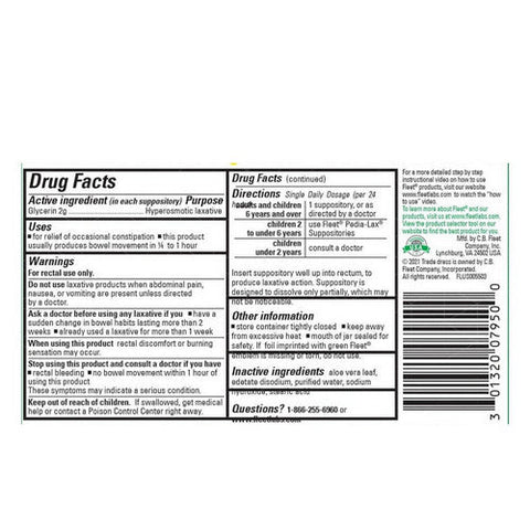 Fleet, Glycerin Suppositories Adult, 50 each Fleet