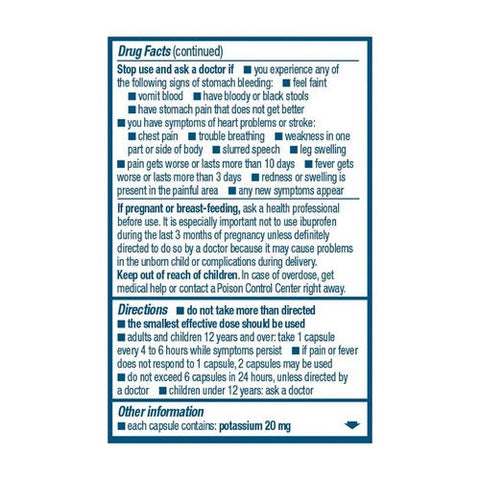 Advil, Solubilized Ibuprofen Pain Reliever Fever Reducer, 200 Mg, 20 Liquid Filled Capsules Advil