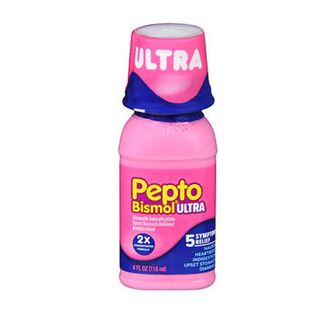 Pepto-Bismol, Ultra Bismuth Subsalicylate Upset Stomach Reliever Antidiarrheal Liquid, 4 Oz Pepto-Bismol