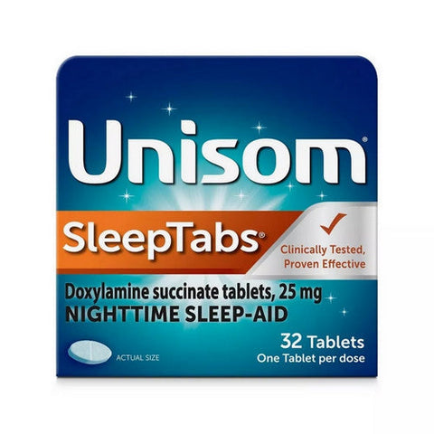Unisom, Sleep Tabs Nighttime Sleep-Aid Doxylamine Succinate, 25 Mg, 32 Tablets Unisom
