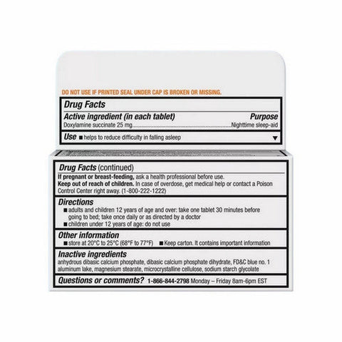 Unisom, Sleep Tabs Nighttime Sleep-Aid Doxylamine Succinate, 25 Mg, 32 Tablets Unisom