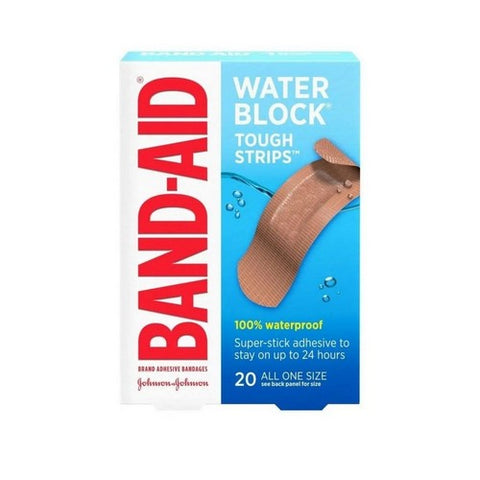 Band-Aid, Water Block Tough Strips Bandages 1 X 3 1/4 Inch, 20 Count Band-Aid