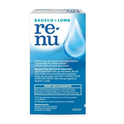 Bausch + Lomb, Renu Contact Lens Moisture Drops, 0.27 Oz