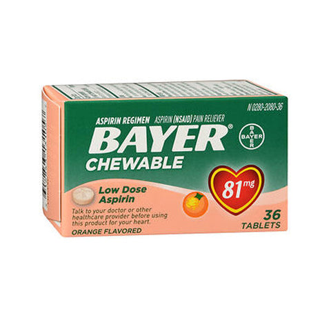 Bayer, Children'S Aspirin Chewable Low Dose Organe, 81 Mg, 36 Tabs Bayer