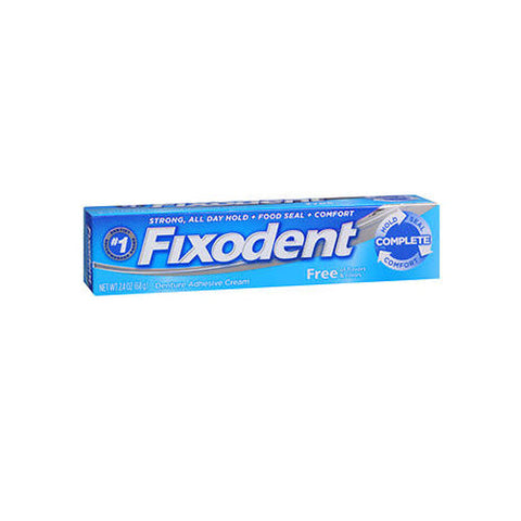 Fixodent, Free Denture Adhesive Cream, 2.4 Oz Fixodent