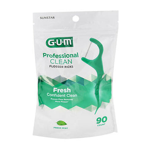 Gum, Professional Clean Floss Picks Fresh Mint, 90 Count Gum