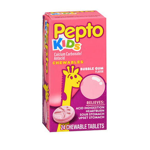 Pepto-Bismol, Kids Calcium Carbonate Chewable Bubble Gum, 24 Tabs Pepto-Bismol