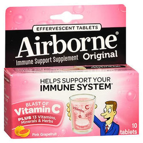 Airborne, Effervescent Health Formula, Pink grapefruit 10 tabs Airborne