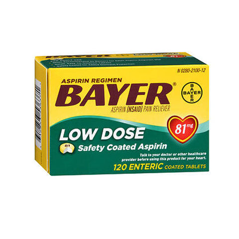 Bayer, Low Dose Safety Coated Aspirin Regimen Pain Reliever, 81 Mg, 120 tabs Bayer