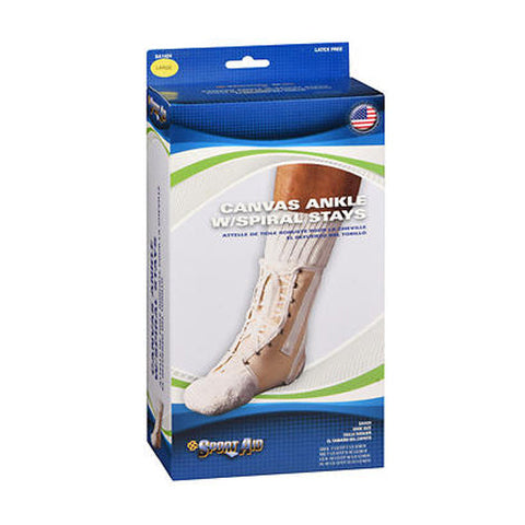 Sport Aid, Canvas Ankle With Spiral Stays Large, 1 Each Sport Aid