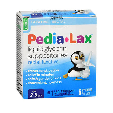 Fleet, Pedia-Lax Liquid Glycerin Suppositories Laxative, Box Of 6 Fleet