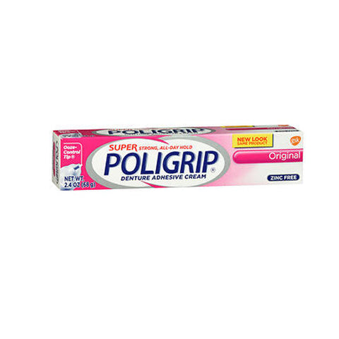 Super Poligrip, Denture Adhesive Cream Original, 2.4 Oz Super Poligrip