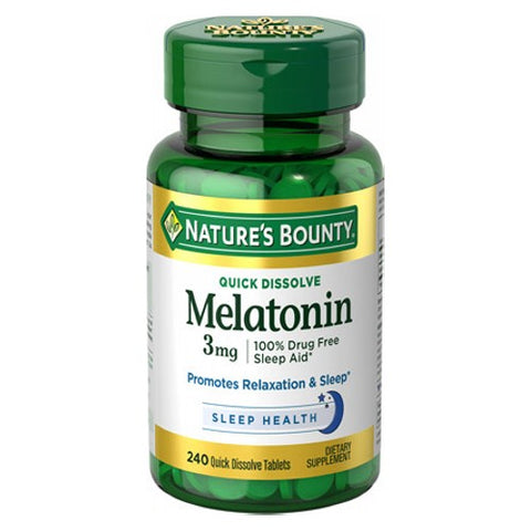 Nature's Bounty, Melatonin Quick Dissolve, 3 mg, 240 tabs Nature's Bounty