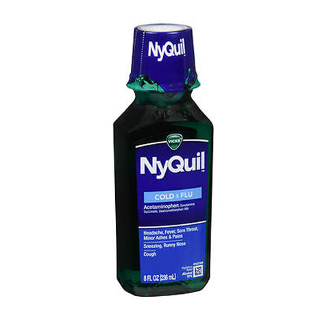 Vicks, Nyquil Cold And Flu Liquid, 8 Oz Vicks