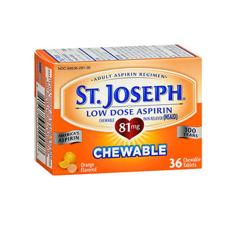 St. Joseph, Low Dose Aspirin Chewable Tablets Orange, 81 mg, 36 Count St. Joseph