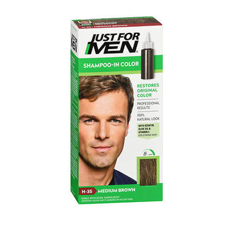 Just For Men, Shampoo In Color H-35 Medium Brown, 1 Count Just For Men
