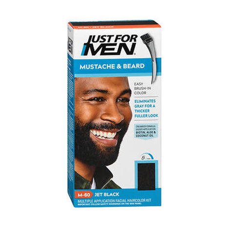 Just For Men, Mustache And Beard Haircolor M-60 Jet Black, 1 Each Just For Men