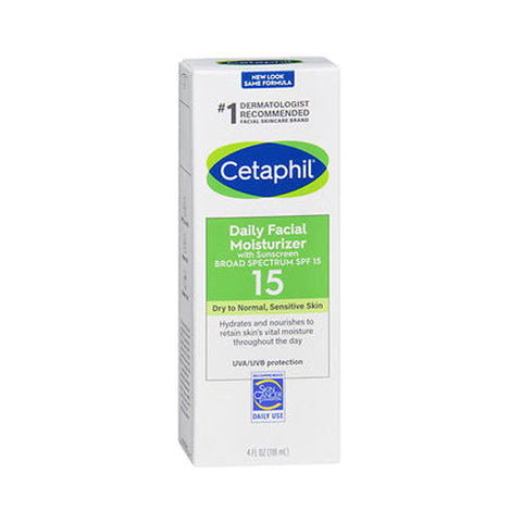 Cetaphil, Daily Facial Moisturizer Spf 15 Dry To Normal Sensitive Skin, 4 Oz Cetaphil