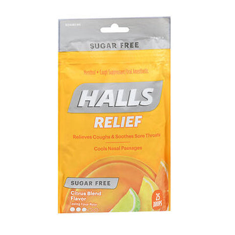 Halls, Mentho-Lyptus Drops Sugar Free Citrus Blend, 25 Count Halls