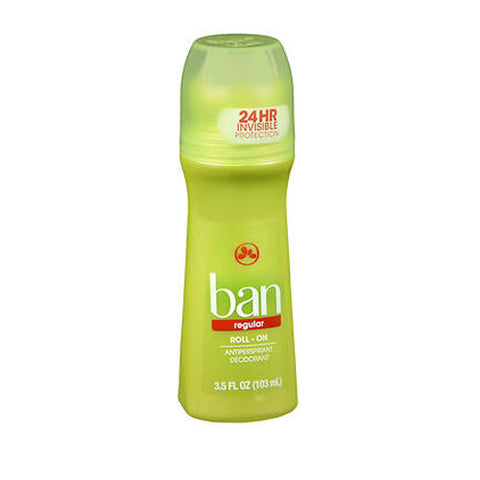 Ban, Antiperspirant Deodorant Invisible Roll-On Regular, 3.5 Oz Ban