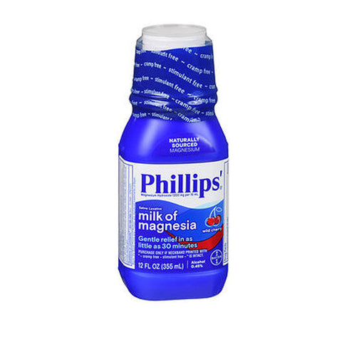 Philips, Milk Of Magnesia Magnesium Hydroxide Saline Laxative Wild Cherry, 1200 Mg, 12 Oz Philips