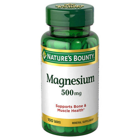 Nature's Bounty, High Potency Magnesium, 500 Mg, 100 Tabs Nature's Bounty