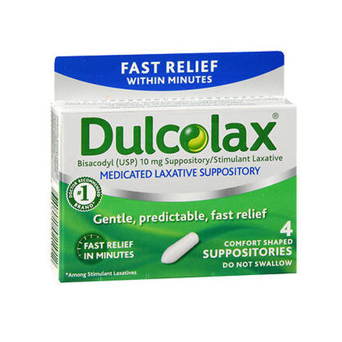 Dulcolax, Bisacodyl Medicated Laxative Suppositories, 10 Mg, 4 Count Dulcolax